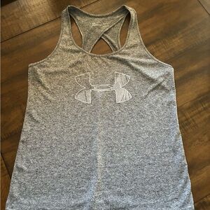 LG Gray Racerback Athletic Tank Top with White Logo